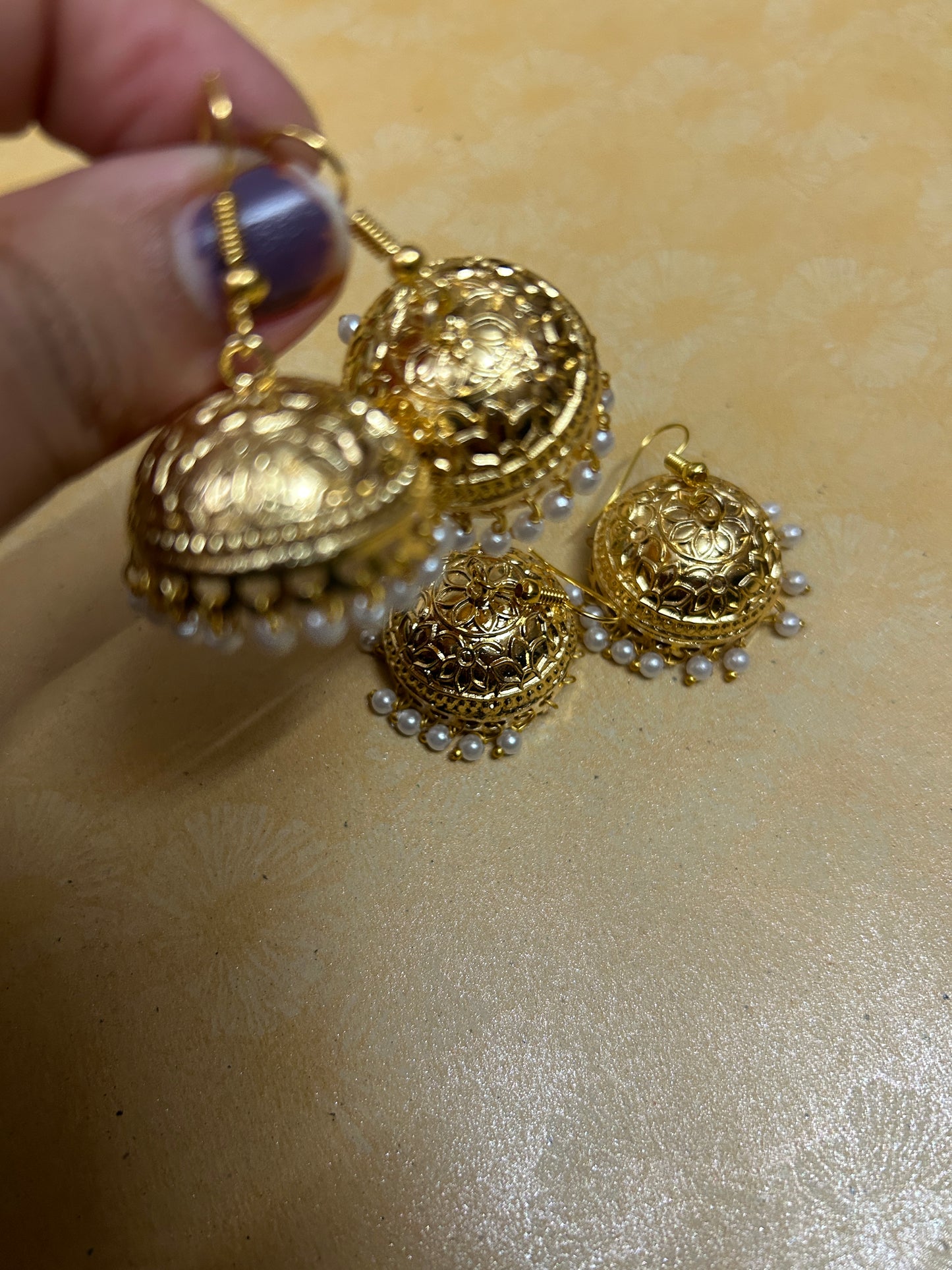 Golden Brass Jhumkis
