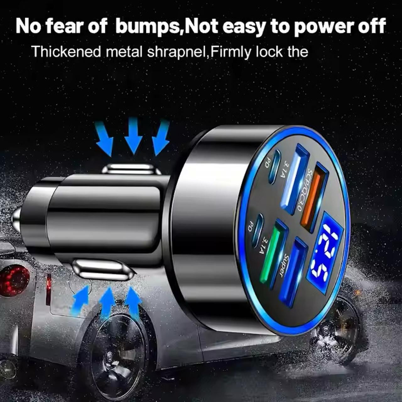 6 in 1 Battery Car Charger