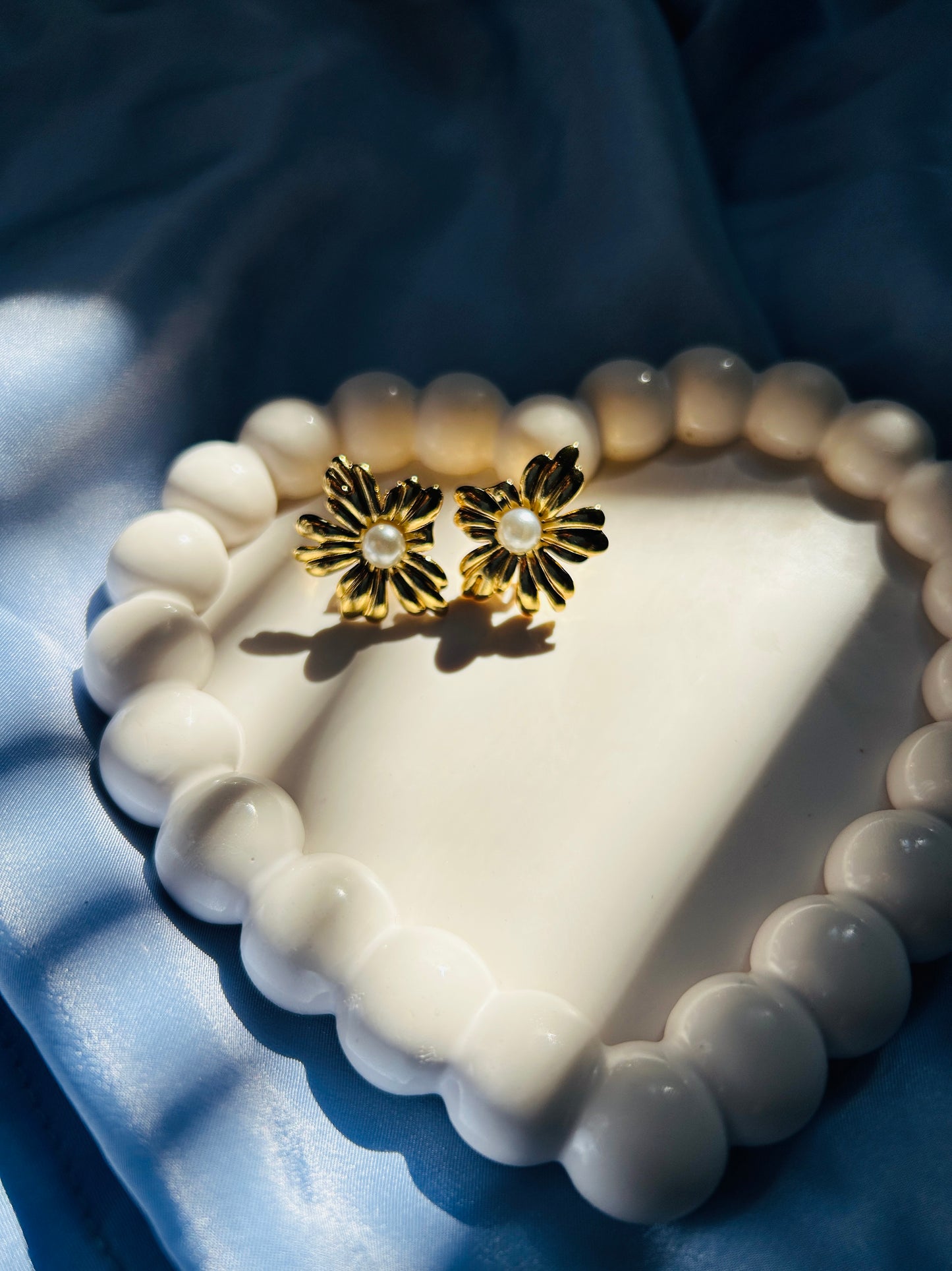 Pearl Flower Anti Tarnish Earrings