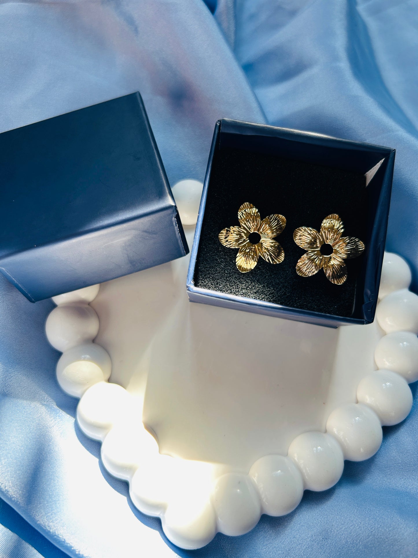 Golden Flowers Anti Tarnish Earrings