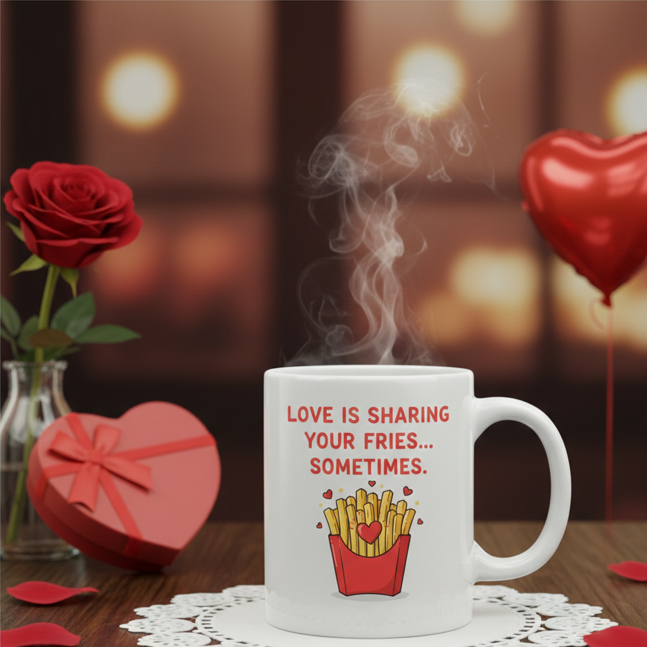 Love is Sharing Fries Mug
