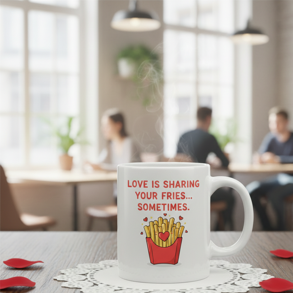 Love is Sharing Fries Mug