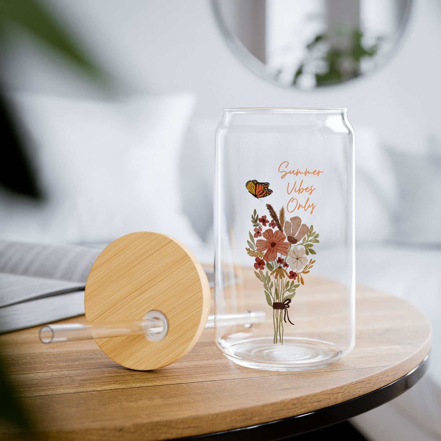 Summer Vibes Only Glass Can Tumbler