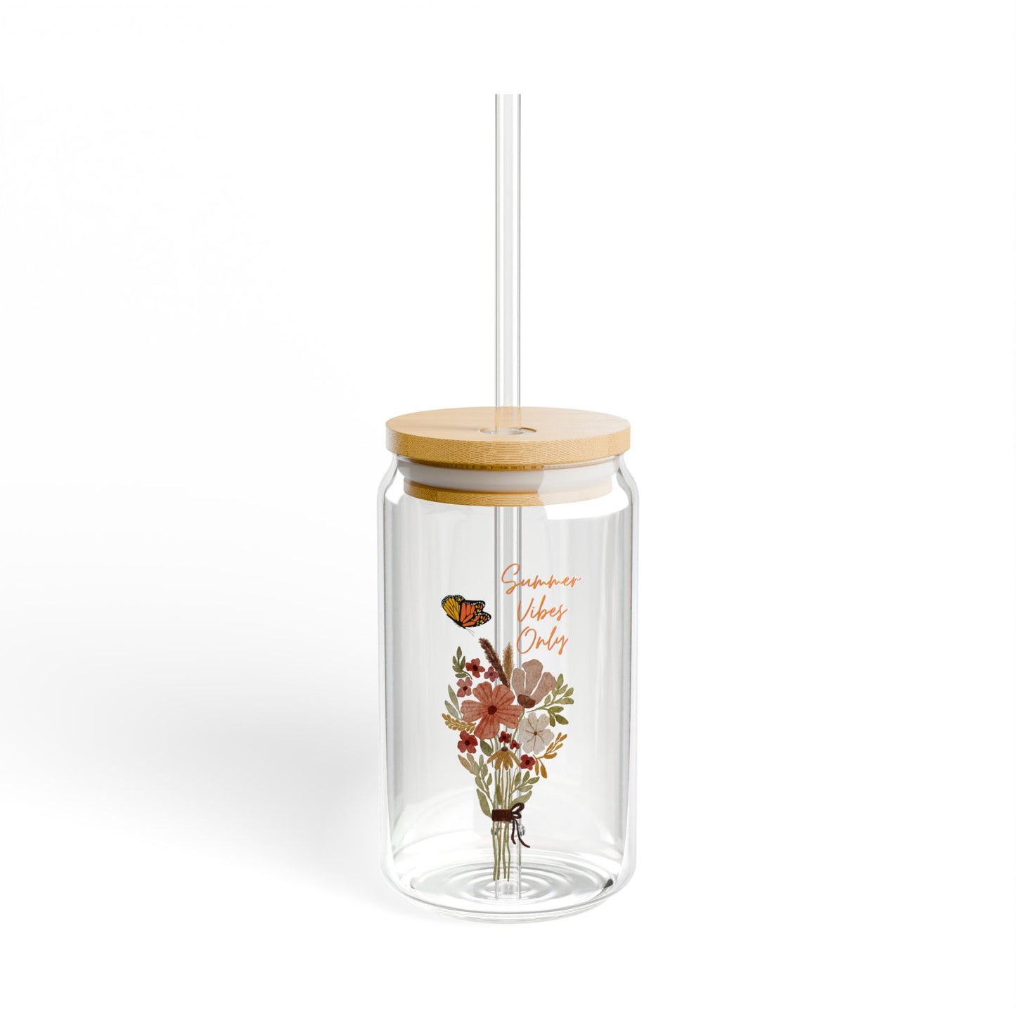 Summer Vibes Only Glass Can Tumbler