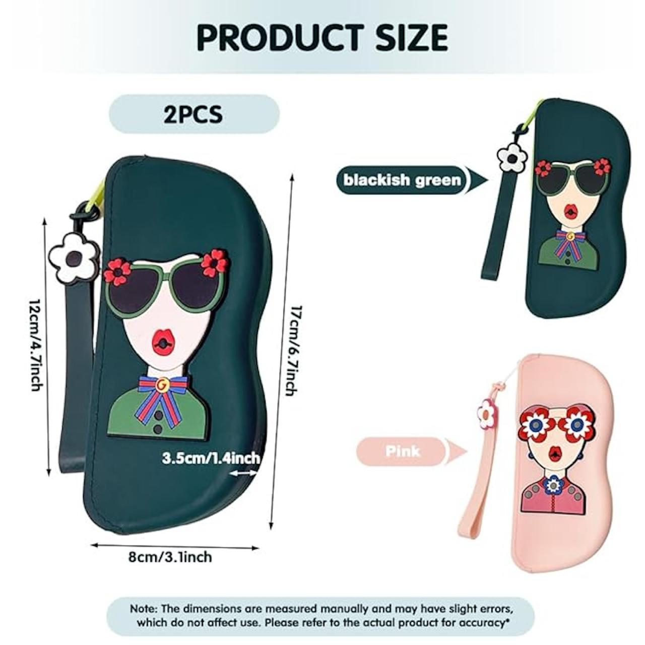 Cute Silicone Sunglass Case with Zipper & Wrist Strap | Soft Protective Glasses Holder |