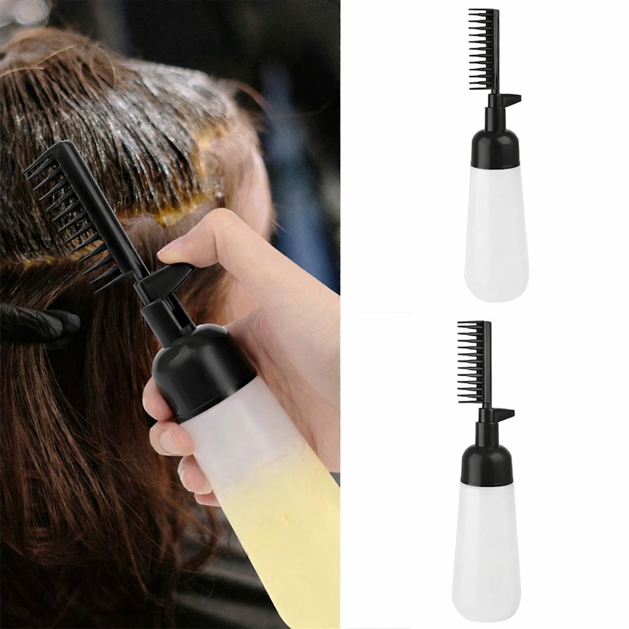 Root Comb Hair Dye Applicator Bottle | 2 in 1 Hair Oil Applicator Bottle Root Comb | 2 in 1 Hair Oil Applicator with Applicator Comb for Hair Dyeing
