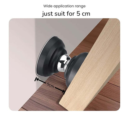 Heavy Duty Magnetic Door Stopper Kit | No Drill Wall & Floor Mount | Adjustable Silicone Door Stopper Set | Windproof, Anti-Collision & Wall Protector for Home & Office | Black (Pack of 1)