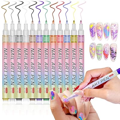 Professional Nail Art Markers Set (12 Colors) – Easy Nail Design Pens