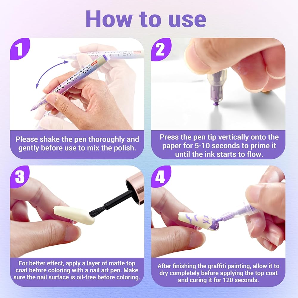 Professional Nail Art Markers Set (12 Colors) – Easy Nail Design Pens