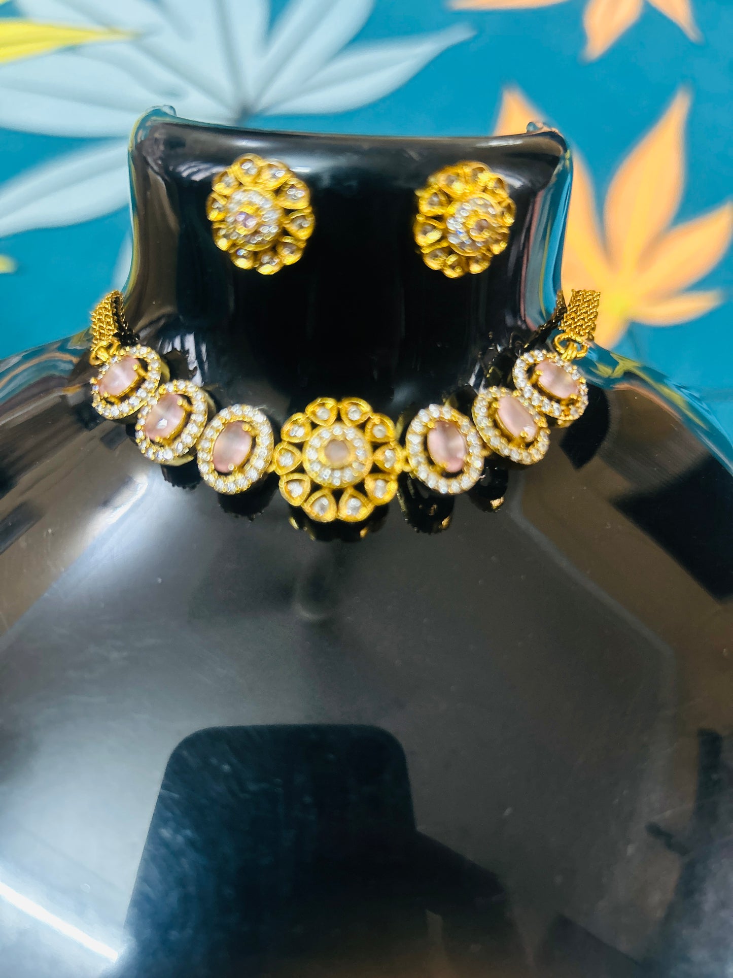 Pink Ruby Choker Set