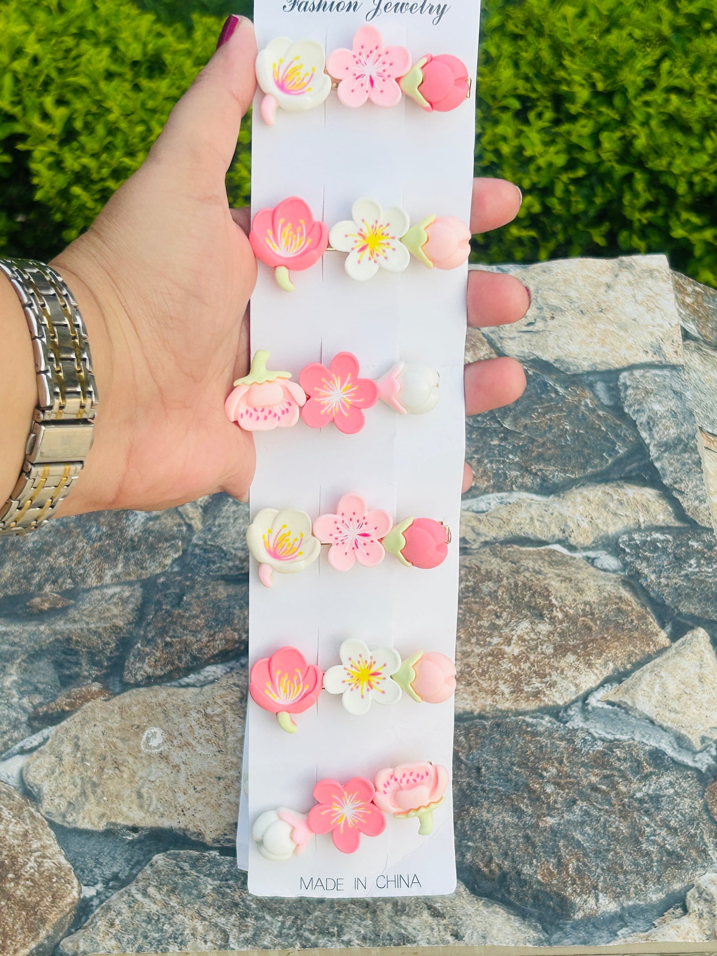 Floral Alligator Hair Pin