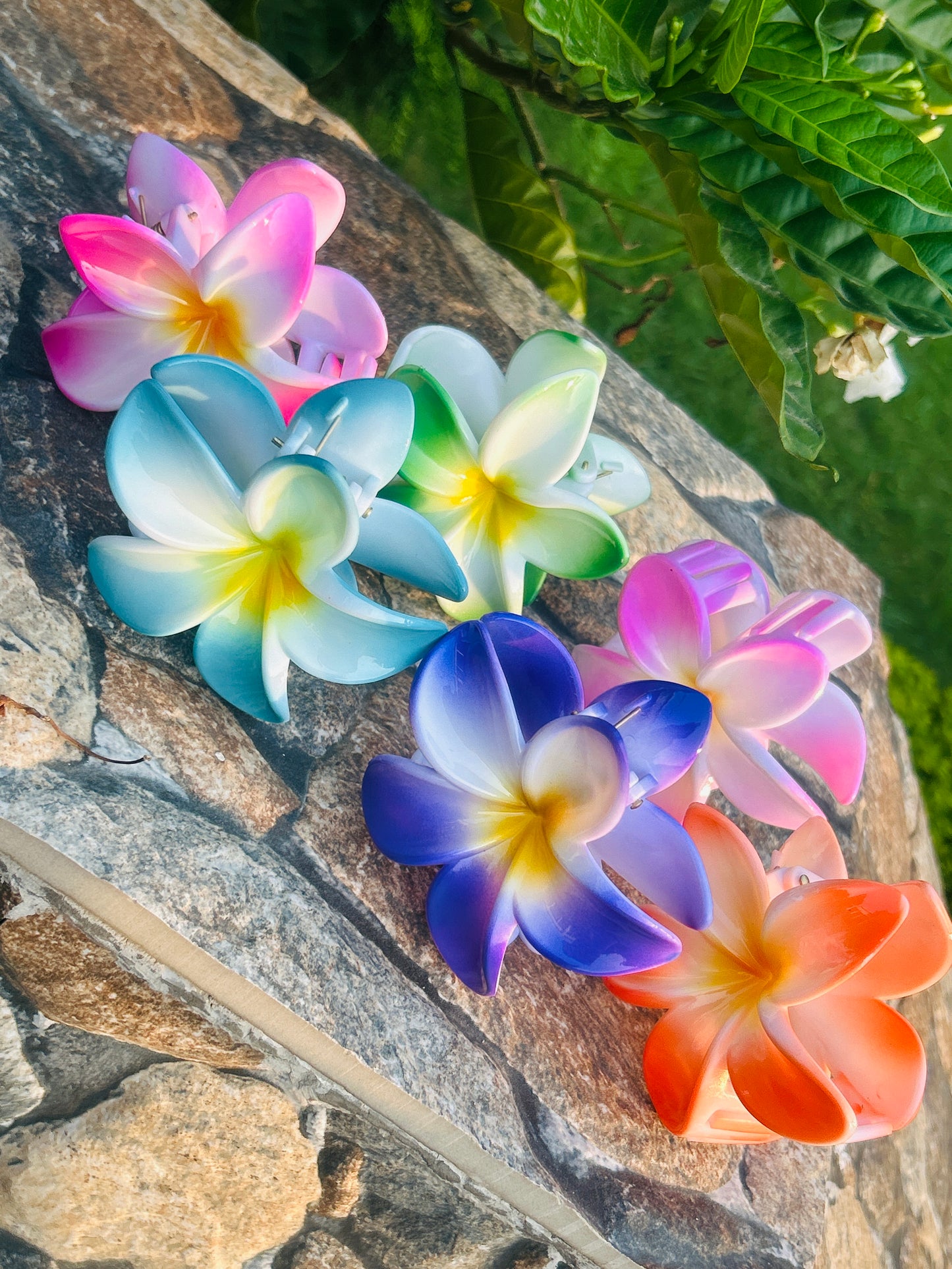 Shiny Floral Claw Clip