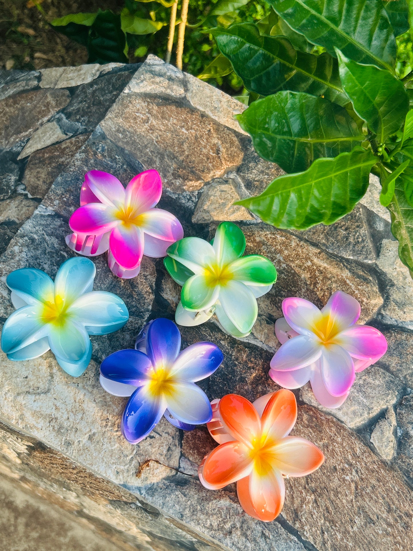 Shiny Floral Claw Clip