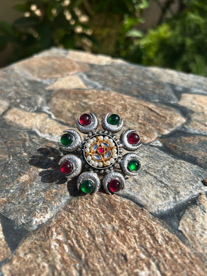 Oxidised Rainbow Cocktail Ring