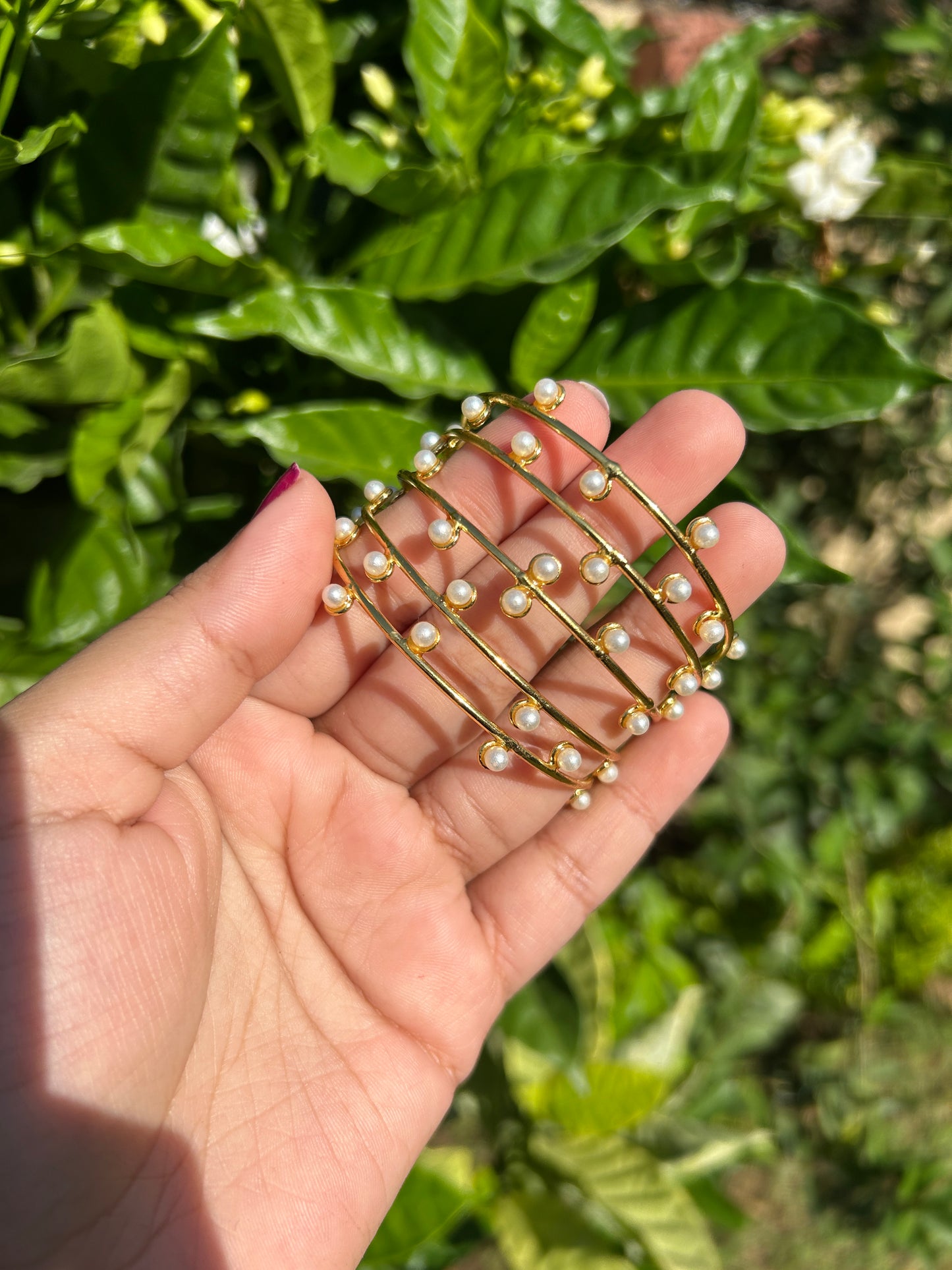 Pearl Golden Adjustable Bracelete