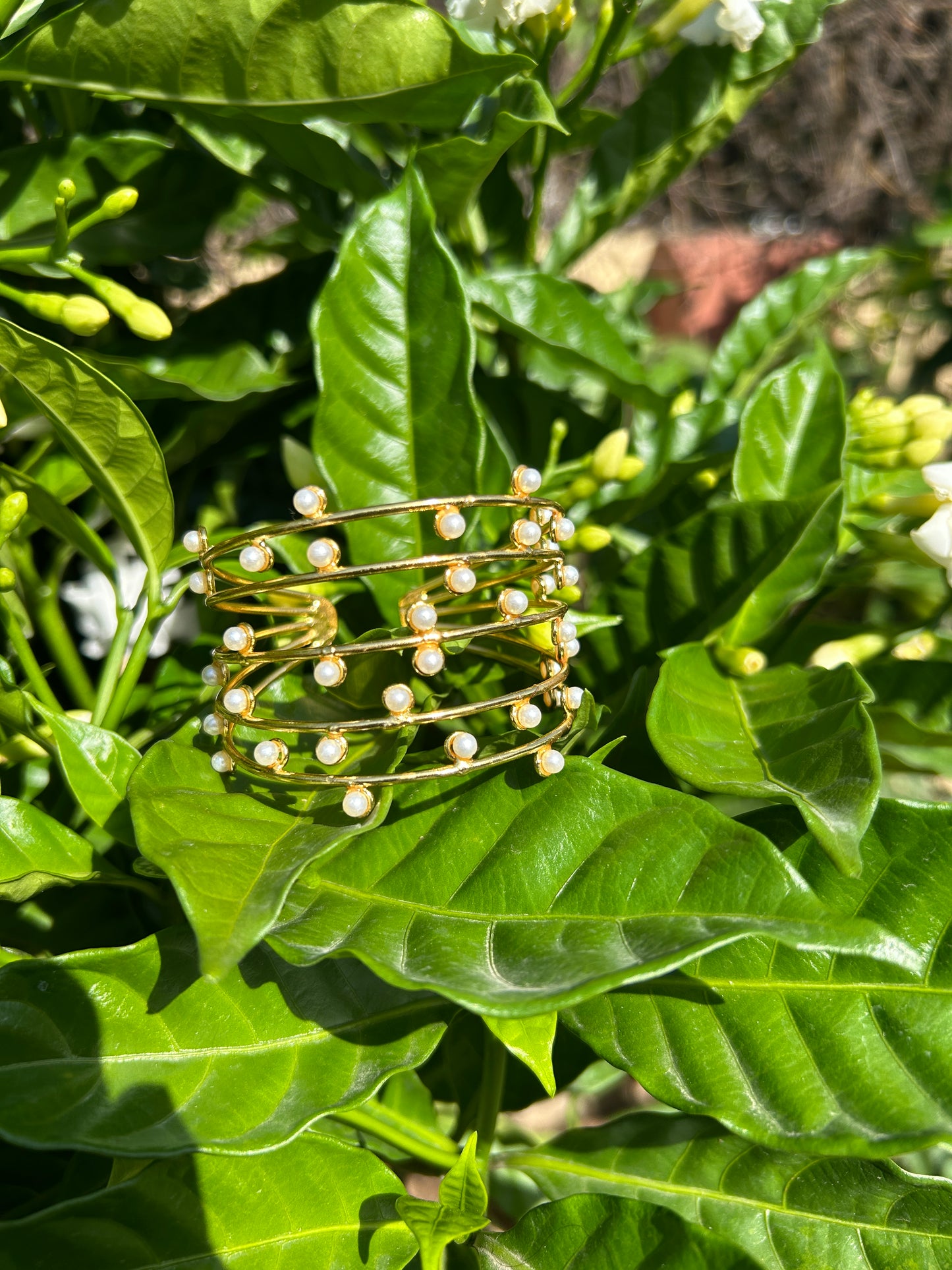 Pearl Golden Adjustable Bracelete