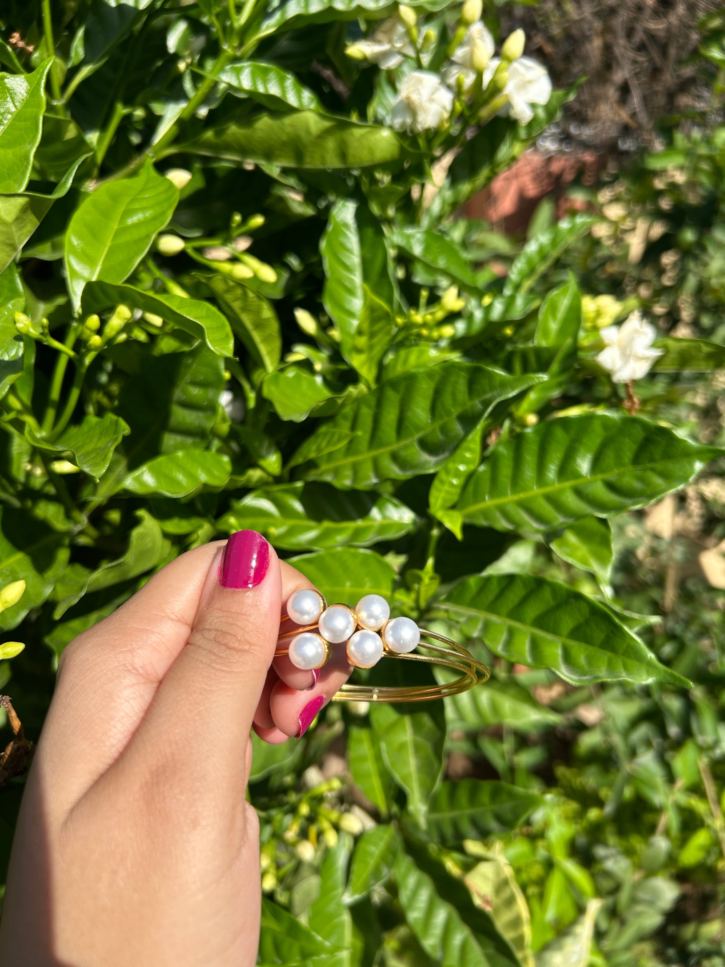 Pearl Golden Bangles ( Set of 3 )