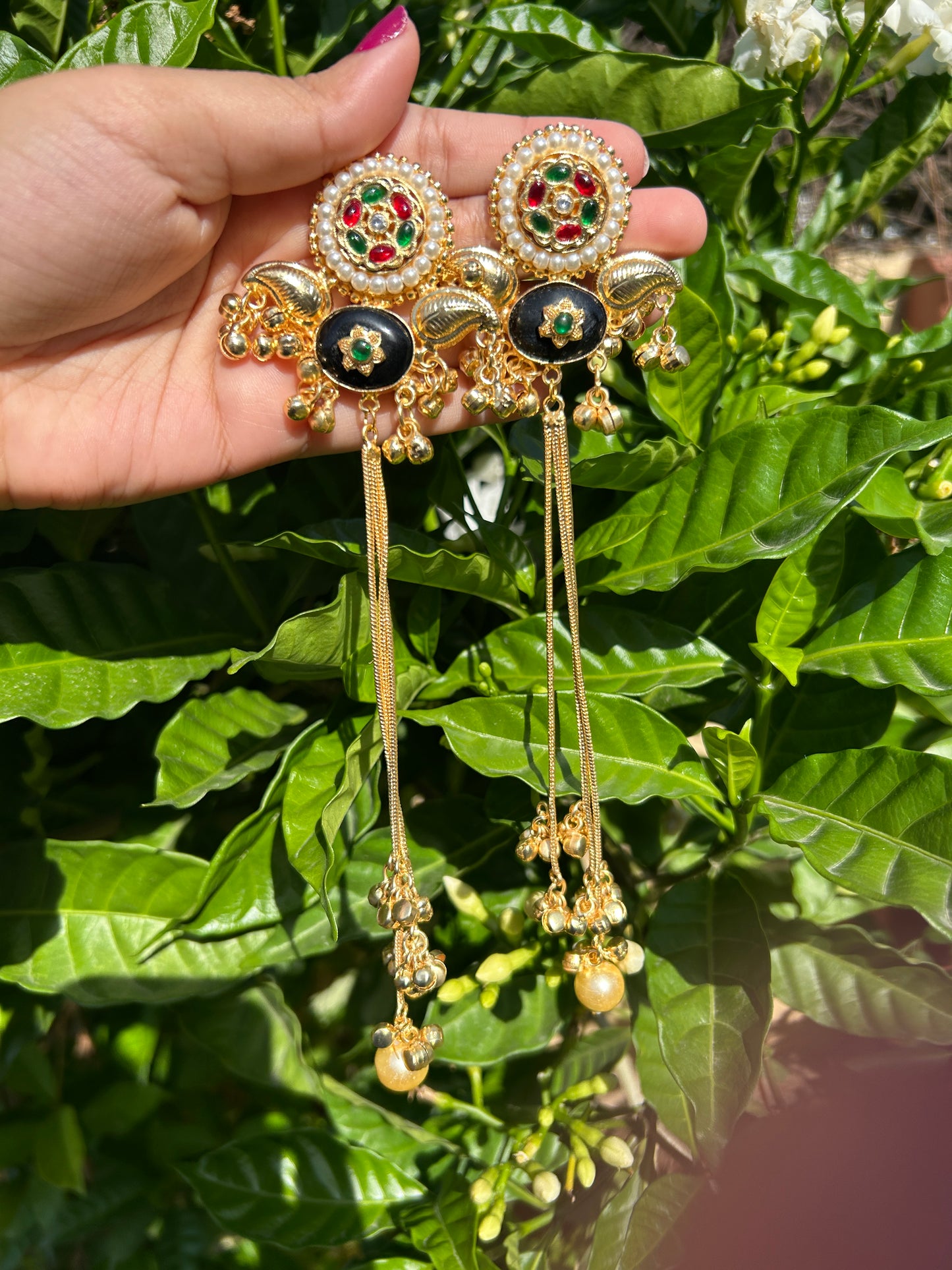 Kashmiri Meenakari Ghungroo Earrings