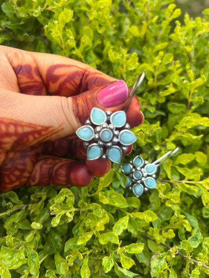 Floral Oxidised Earrings