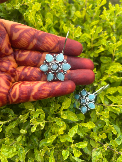 Floral Oxidised Earrings