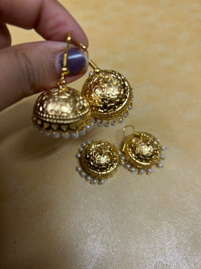 Golden Brass Jhumkis