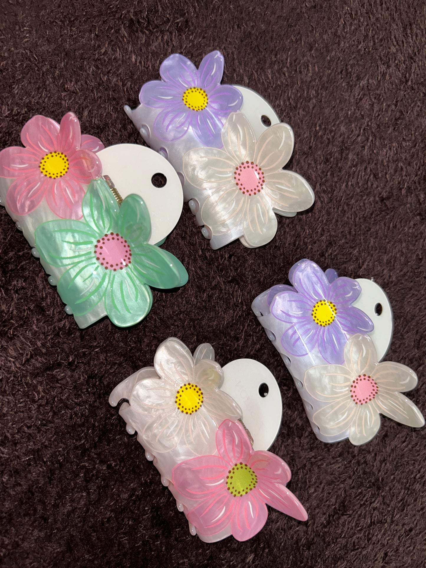 Korean Dual Flower Claw Clip