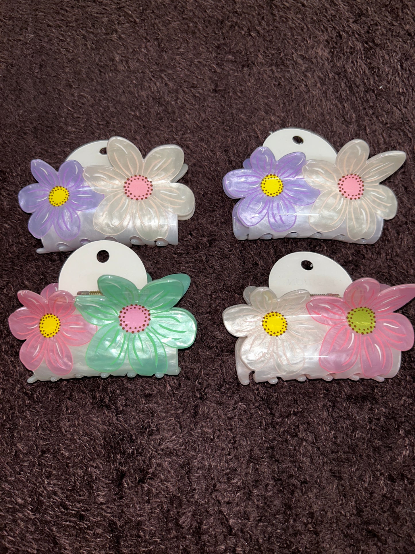 Korean Dual Flower Claw Clip