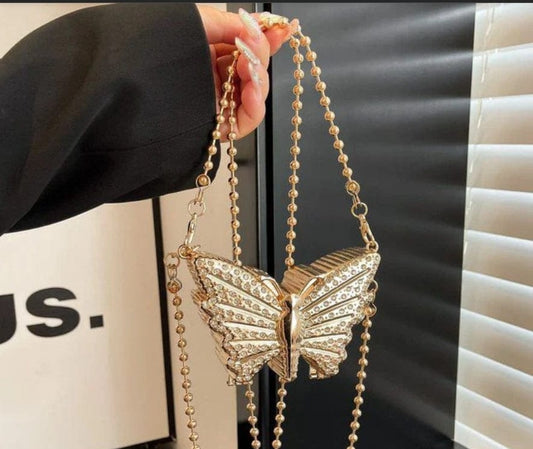 Butterfly Studs Metal Clutch Silver