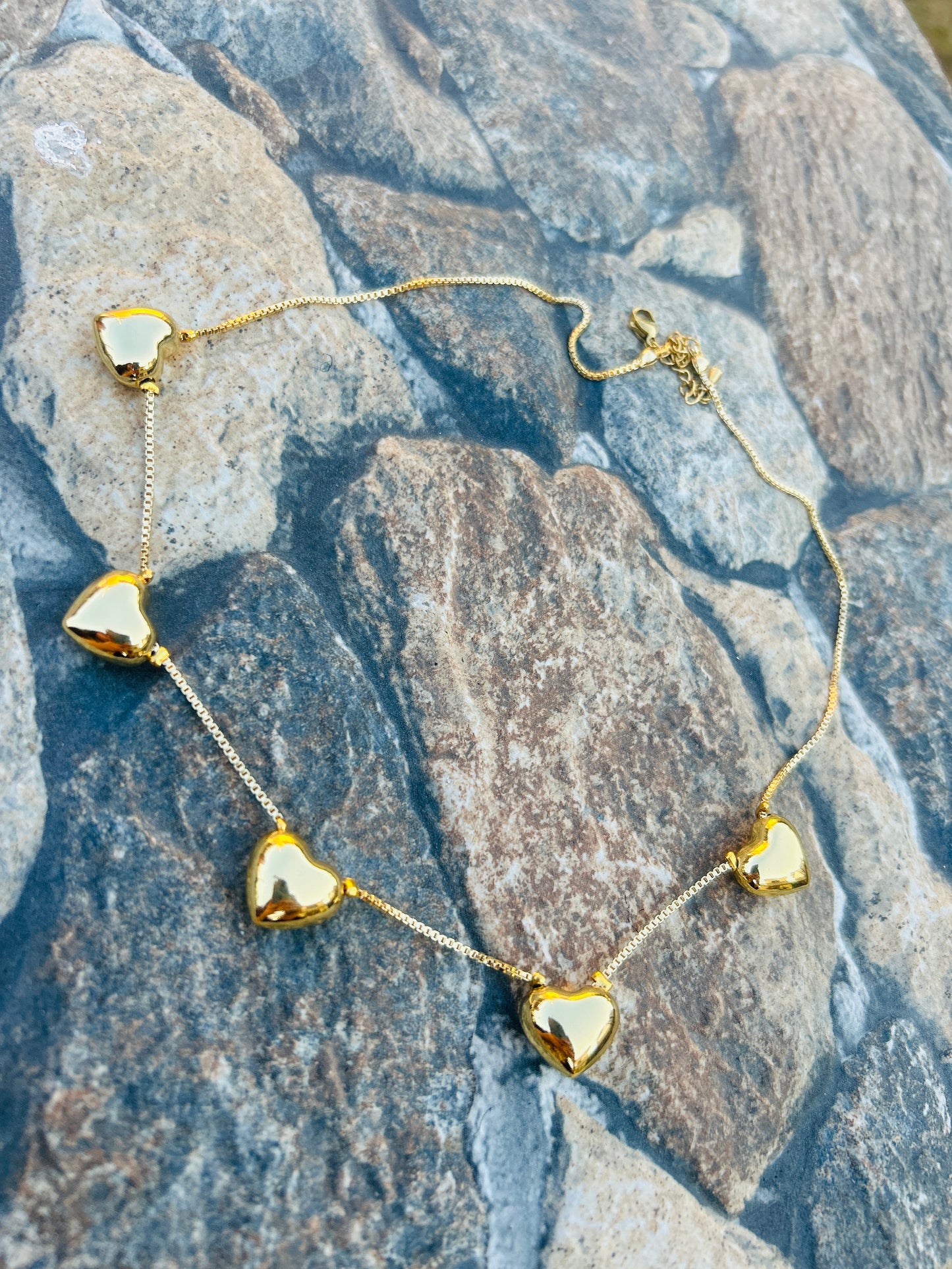 Heavy Golden Hearts Pendant