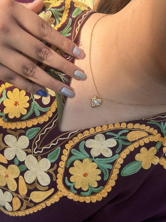 Pearl Heart Golden Anti Tarnish Pendant