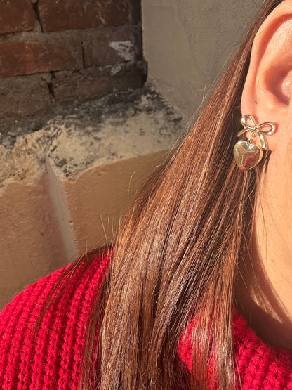 Valentino Heart Golden Earrings