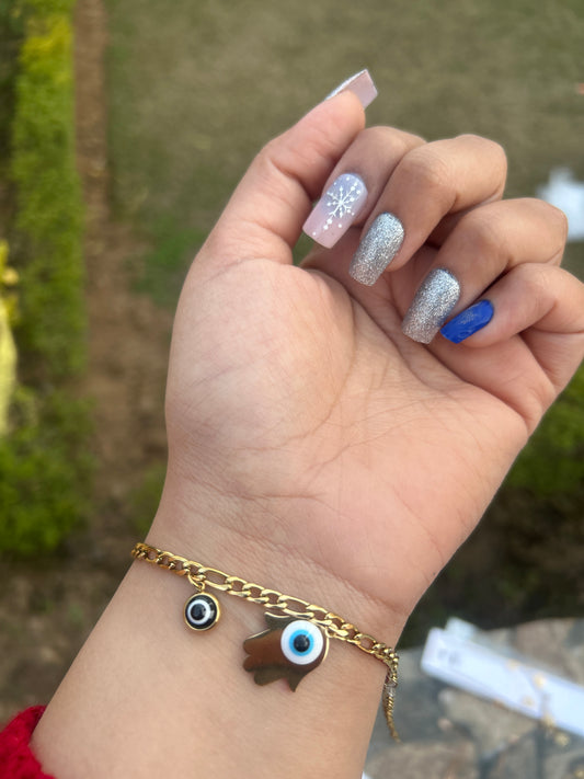 Hamsa Evil Eye Chain Bracelete