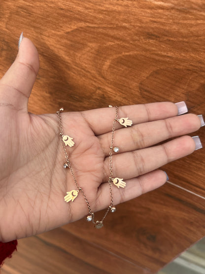 Evil Eye Hamsa Rosegold Pendant