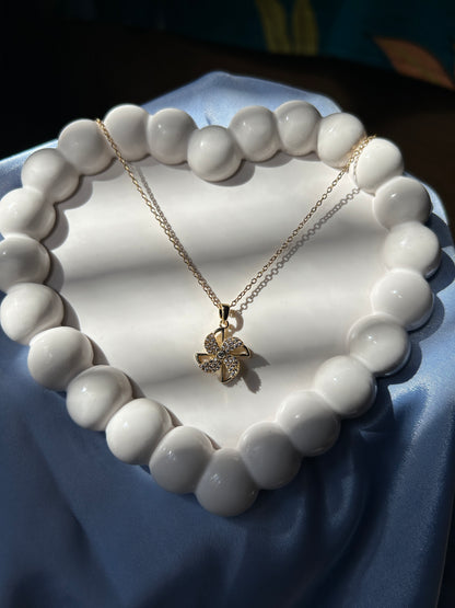 Rotating Flower Anti Tarnish Premium Pendant