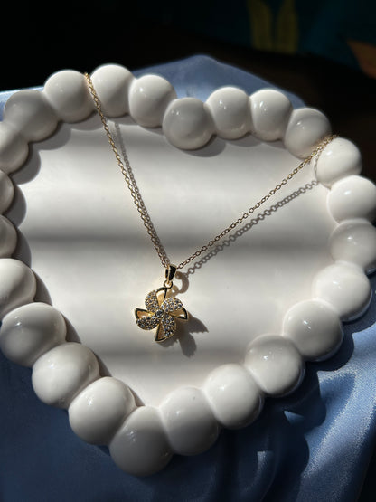 Rotating Flower Anti Tarnish Premium Pendant