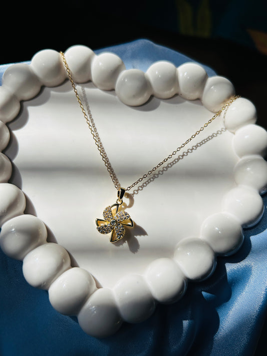 Revolving Diamond Flower Pendant