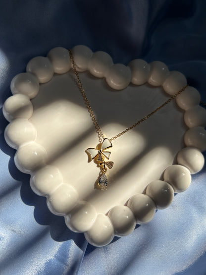 MOP White Bow Pendant