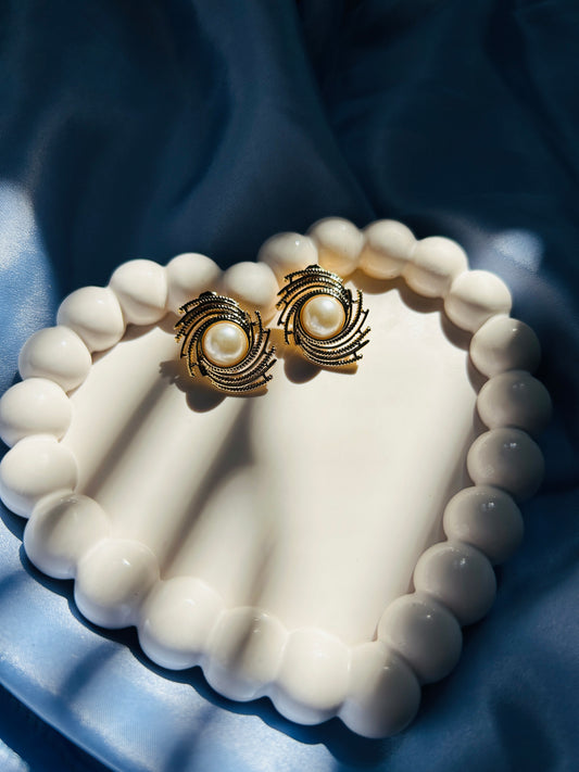 Golden Layering Pearl Anti Tarnish Earrings