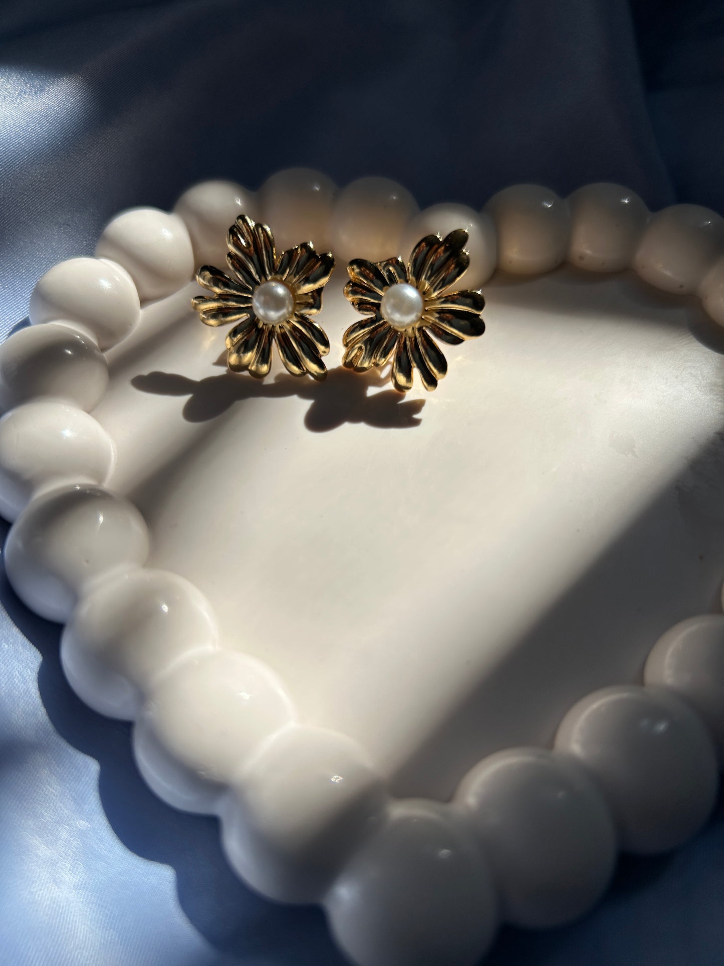 Golden Flower Anti Tarnish Earrings