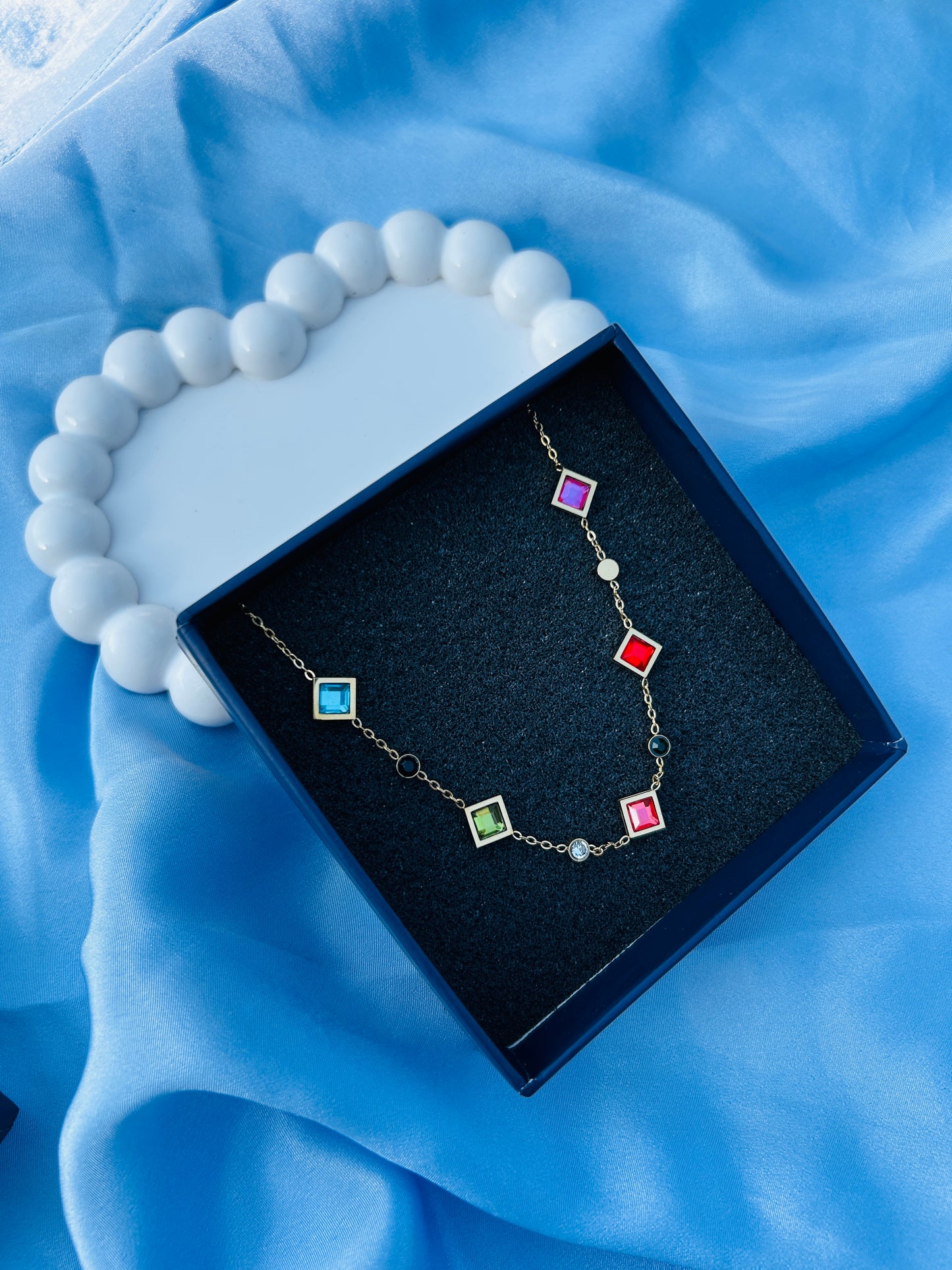 Multicolour Squary Anti Tarnish NeckChain