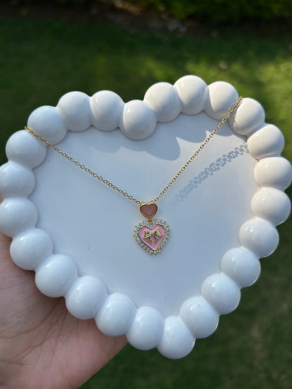 Pink Heart MOP Pendant