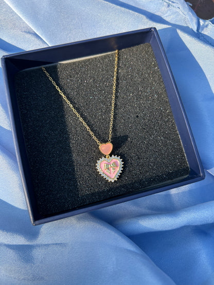 Pink Heart MOP Pendant