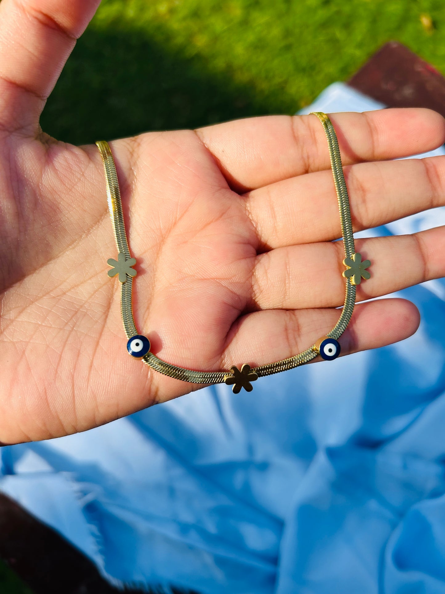 Premium Evil Eye Anti Tarnish SnakeChain