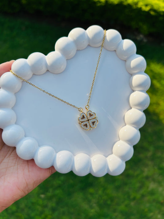 Opening Flowery Hearts Anti Tarnish Pendant