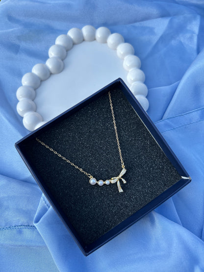 Pearl Bow Anti Tarnish Pendant