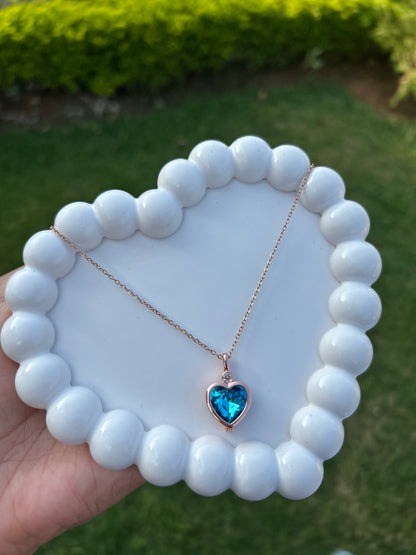 Multicolour Changeable Hearts Rosegold Pendant