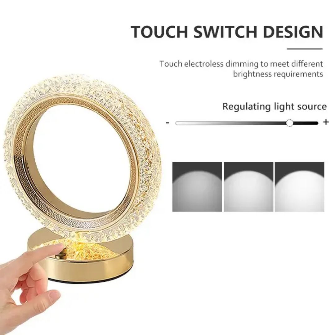 Round Crystal Touch Light Lamp