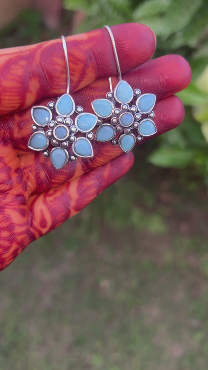 Floral Oxidised Earrings