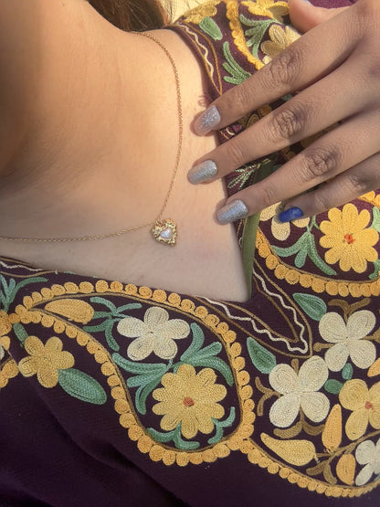 Pearl Heart Golden Anti Tarnish Pendant