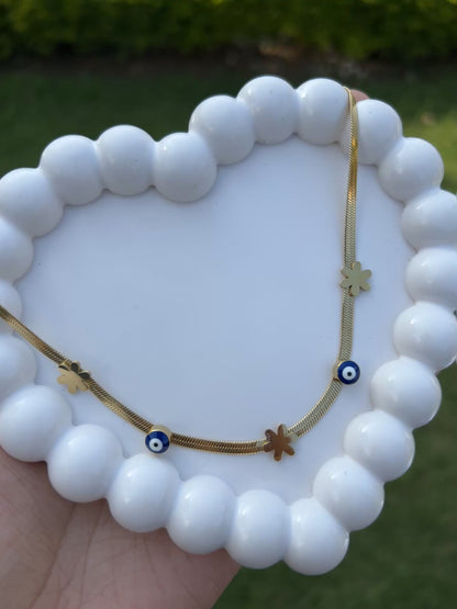 Evil Eye Golden Anti Tarnish Neckchain